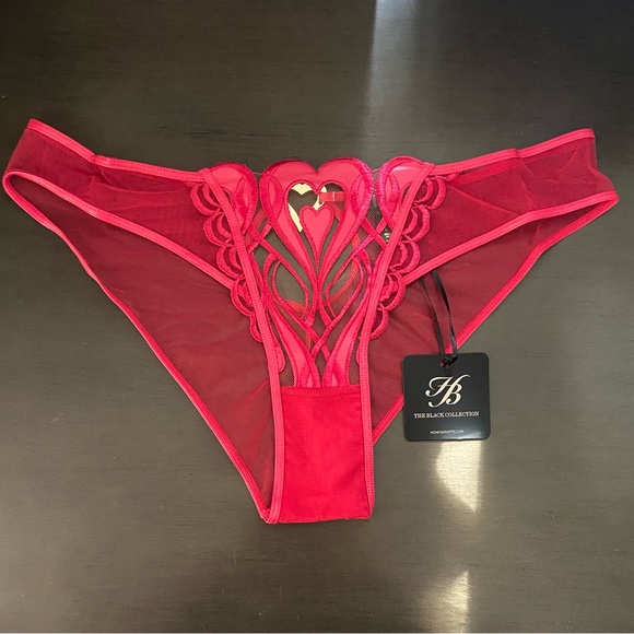Honey Birdette Red Heart Brief Panty - Picture 3 of 4